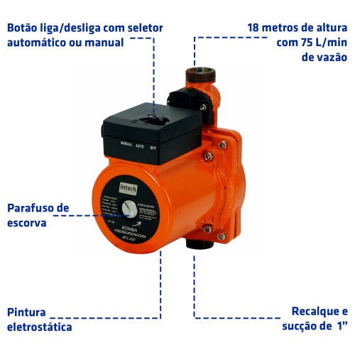 Bomba pressurizadora 300 watts 4500L/H - BFL300 220V Bomba pressurizadora 300 watts 4500L/H - BFL300 220V