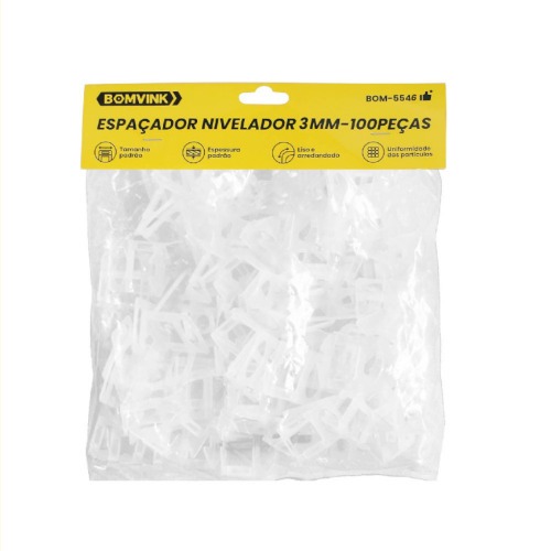 Espaador e nivelador para piso 3,0 mm com 100 peas - BOM-5546