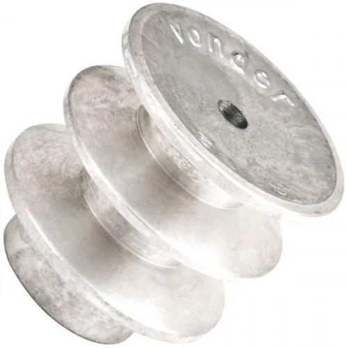 Polia de alumnio 2 canais perfil B 110 mm sem furo 