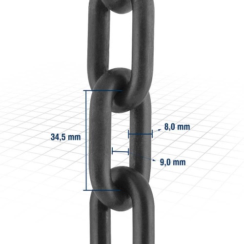 Corrente pl�stica para sinaliza��o 8 mm 10 m  preta