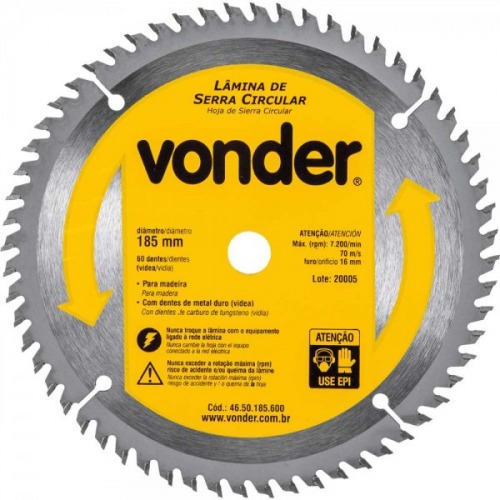 Disco de serra para madeira 185 x 16 mm 60 dentes