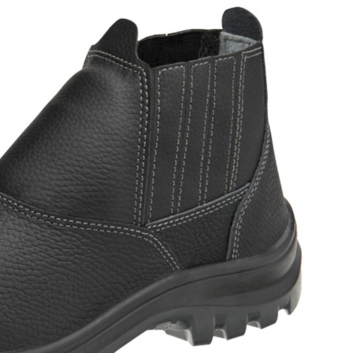 Botina bidensidade couro relax com elstico biqueira de ao - Vulcaflex