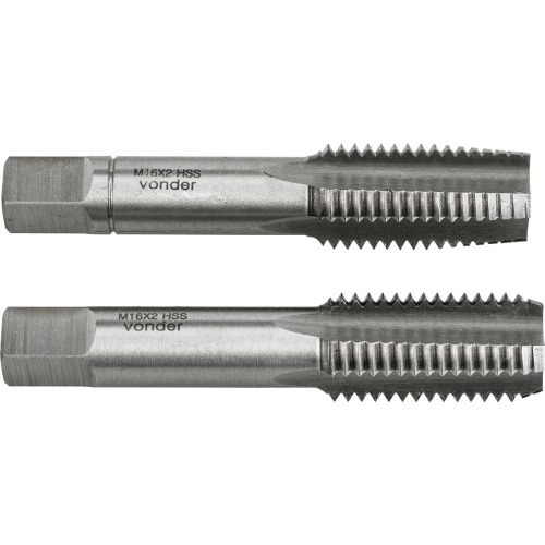 Jogo de macho manual de a�o r�pido 16 x 2 mm MA 2 pe�as