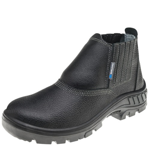 Botina bidensidade em couro relax com el�stico preta - 95B19BP