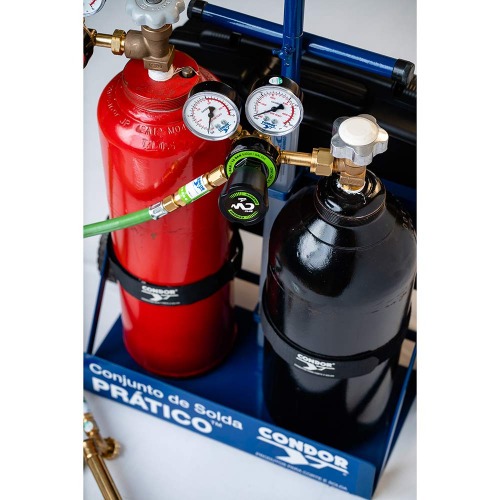 Conjunto de solda Oxigênio/Acetileno Prático - 407350 Conjunto de solda Oxigênio/Acetileno Prático - 407350