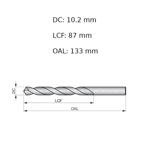 Broca de a�o r�pido para metal 10,2 mm DIN 338 A11410.2B