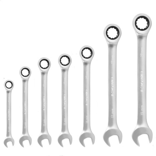 Jogo de chave combinada com catraca 8 a 19 mm com 7 pe�as - BOM-3213