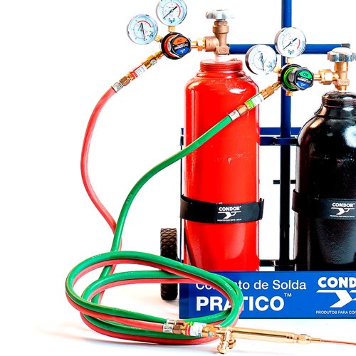 Conjunto de solda Oxigênio/Acetileno Economy Prático - 410151 Conjunto de solda Oxigênio/Acetileno Economy Prático - 410151