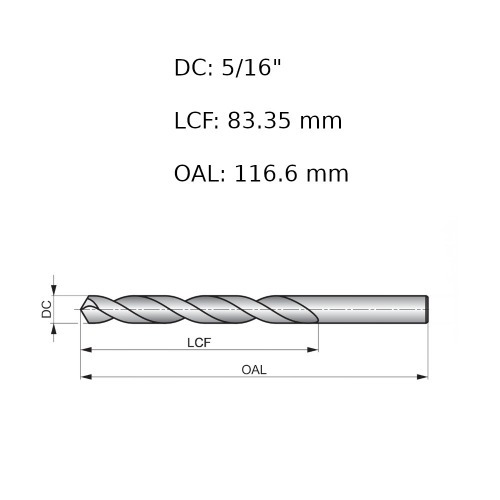 Broca de ao rpido para metal 5/16