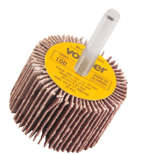 Roda de lixa 40 x 25 mm com haste gr�o 100