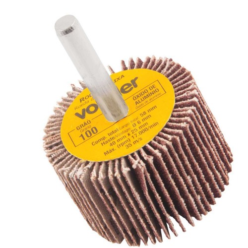 Roda de lixa 40 x 25 mm com haste gr�o 100
