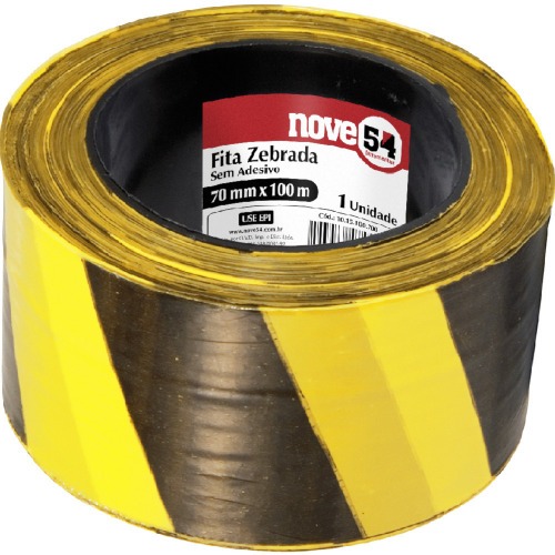 Fita para demarcao zebrada 70 mm x 100 metros