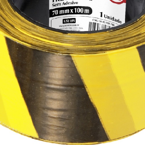 Fita para demarcao zebrada 70 mm x 100 metros