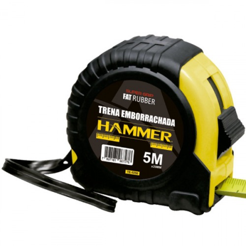 Trena emborrachada com fita de a�o 25 mm x 5 m com trava