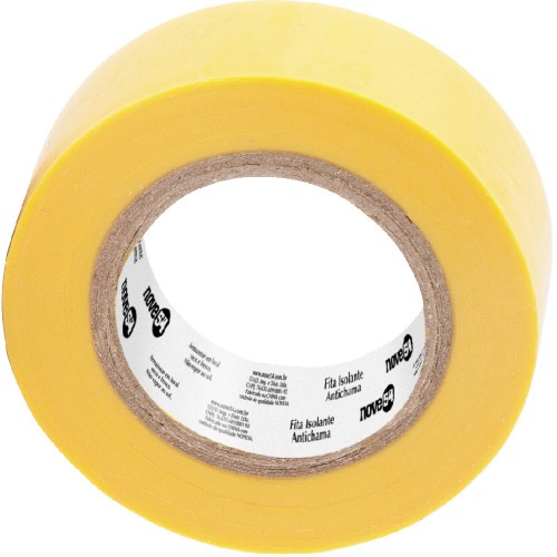 Fita isolante antichama amarela 19 mm x 10 m