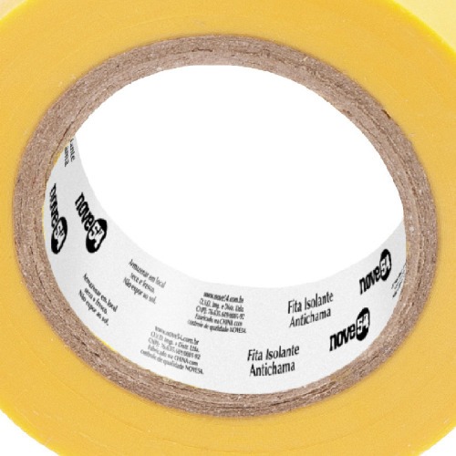 Fita isolante antichama amarela 19 mm x 10 m