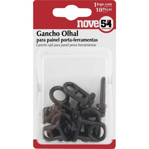 Jogo de gancho olhal para painel de ferramentas com 10 pe�as
