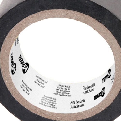 Fita isolante antichama preta 19 mm x 10 m