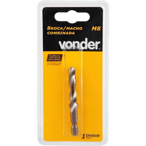 Broca/macho combinado M8 x 1,25 mm