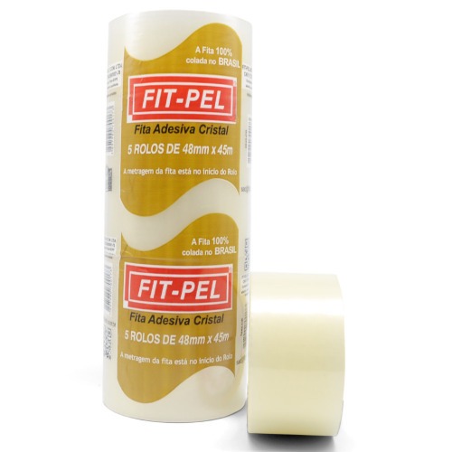 Fita adesiva 48 mm x 45 m com 5 peças cristal - 10104001 Fita adesiva 48 mm x 45 m com 5 peças cristal - 10104001