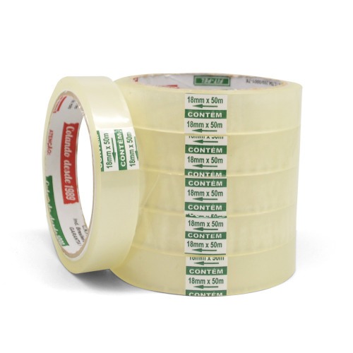Fita adesiva 18 mm x 50 m com 13 peas cristal - 10101401