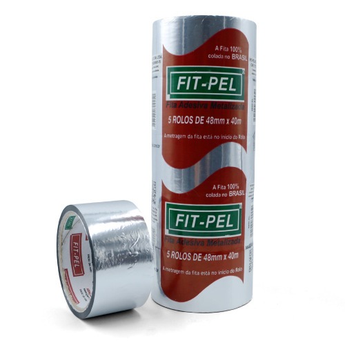 Fita adesiva aluminizada 48 mm x 40 m com 05 pe�as - 10103931