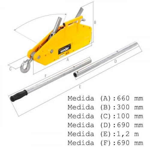 Guincho de alavanca 3,2 toneladas x 20 m - GAV 3200 Guincho de alavanca 3,2 toneladas x 20 m - GAV 3200