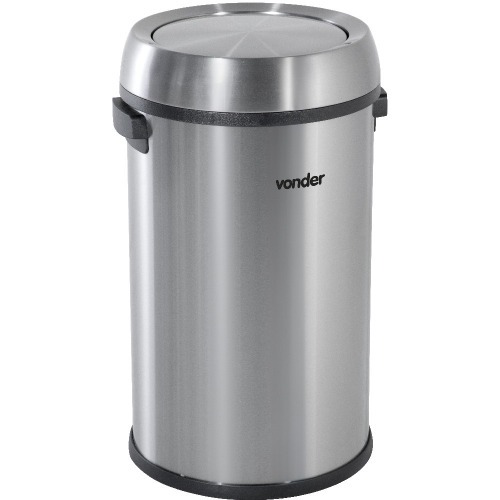 Lixeira redonda inox com tampa basculante 65 L