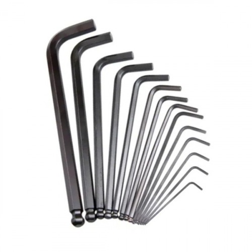 Jogo de chave allen longa abaulada 1/16 a 9/16 Jogo de chave allen longa abaulada 1/16 a 9/16