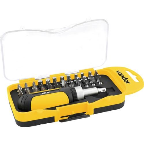 Jogo de bits e ponteiras com 38 pe�as encaixe sextavado 1/4