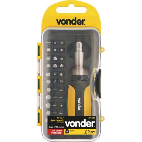 Jogo de bits e ponteiras com 38 pe�as encaixe sextavado 1/4