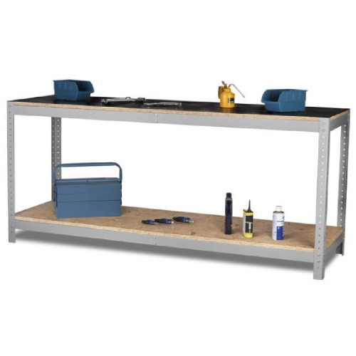 Bancada desmontvel com 1 prateleira e tampo em madeira osb - BM-O