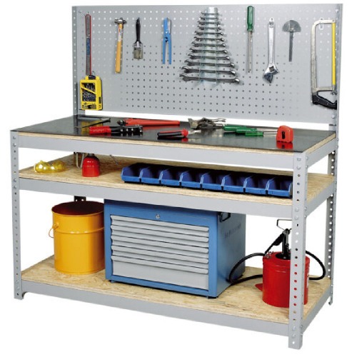 Bancada desmont�vel com 2 prateleiras e painel perfurado - BM-V