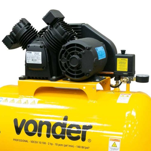 Compressor de ar 10 p�s 93L 2 hp 140 libras trif�sico - VDCSV 10/100
