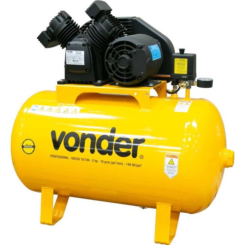 Compressor de ar 10 p�s 93L 2 hp 140 libras trif�sico - VDCSV 10/100