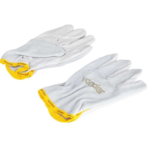 Luva em vaqueta mista sem reforo