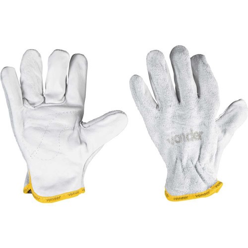 Luva em vaqueta mista sem reforo