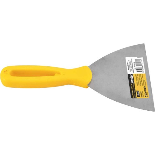 Esptula de ao inox 120 mm com cabo de plstico