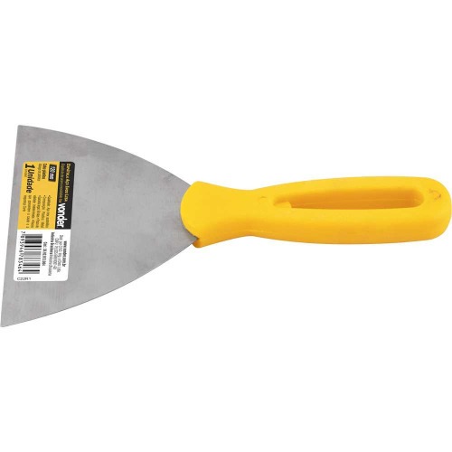 Esptula de ao inox 120 mm com cabo de plstico