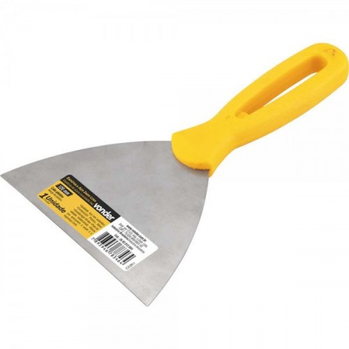 Esptula de ao inox 120 mm com cabo de plstico