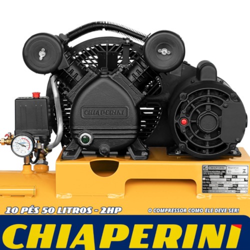 Compressor de ar 10 p�s 50L 2 hp 140 libras trif�sico - REX.T M�vel