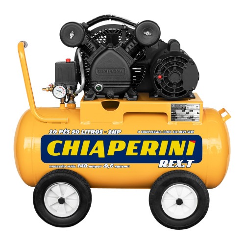 Compressor de ar 10 p�s 50L 2 hp 140 libras trif�sico - REX.T M�vel