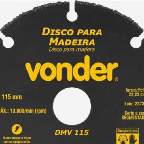 Disco de corte para madeira em tungstnio 115 x 22,2 mm - DMV 115