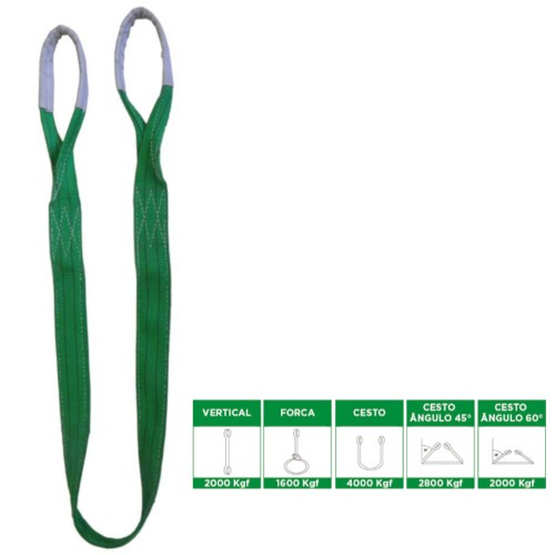 Cinta sling para elevao de carga 2T com 2 metros