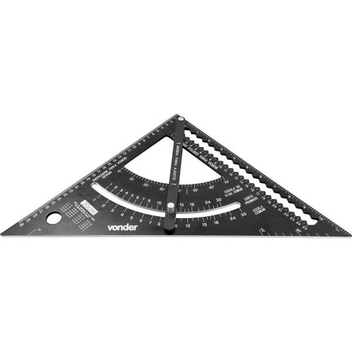 Esquadro tri�ngular de alum�nio 300 mm com goni�metro
