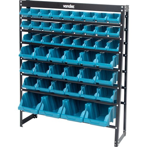 Estante metlica com 49 gavetas azuis n3 / n5 / n7