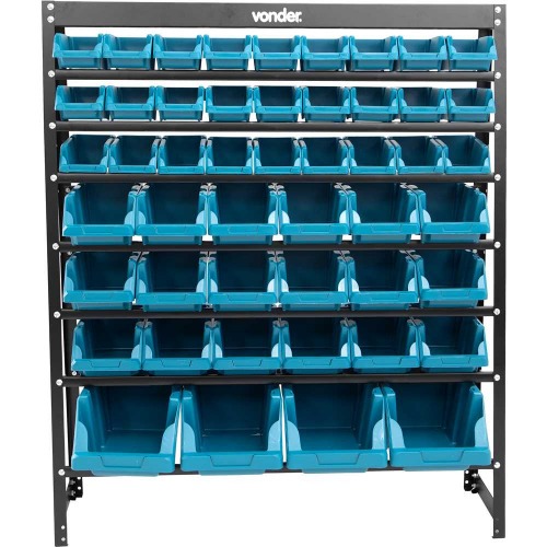 Estante metlica com 49 gavetas azuis n3 / n5 / n7