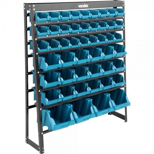 Estante metlica com 49 gavetas azuis n3 / n5 / n7