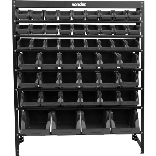 Estante metlica com 49 gavetas pretas n3 / n5 / n7