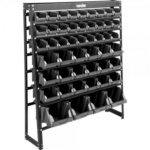 Estante metlica com 49 gavetas pretas n3 / n5 / n7